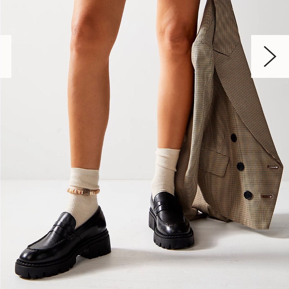 Free People Lyra Lug Sole Loafer in Black Size 41